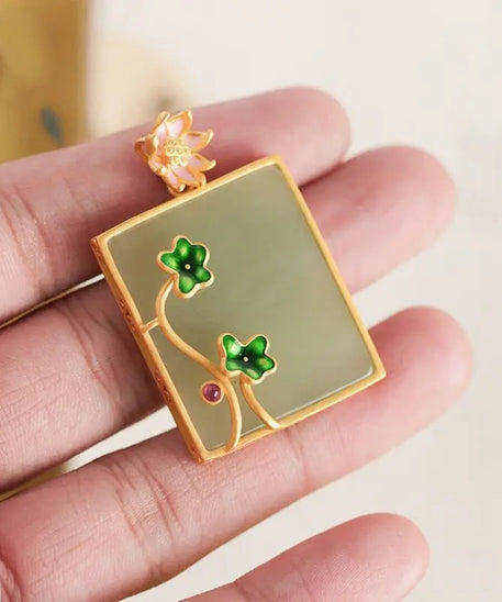 Classica Enamel Lotus Necklace