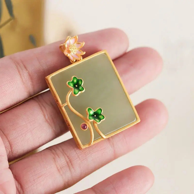 Classica Enamel Lotus Necklace