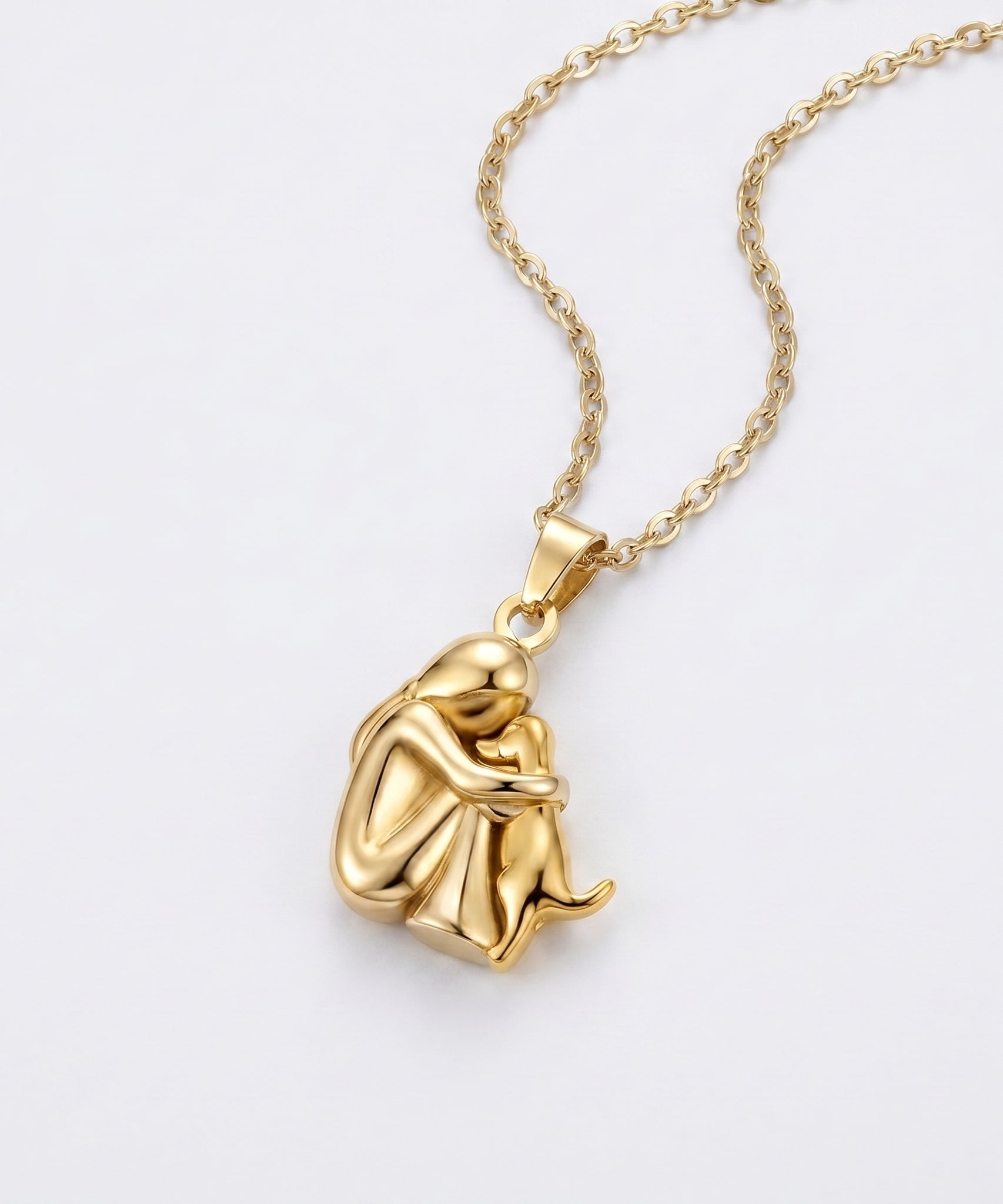Little Girl And Puppy Dog Necklace