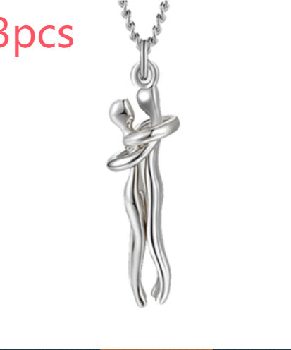 Passion Loving Couple Hugging Necklace