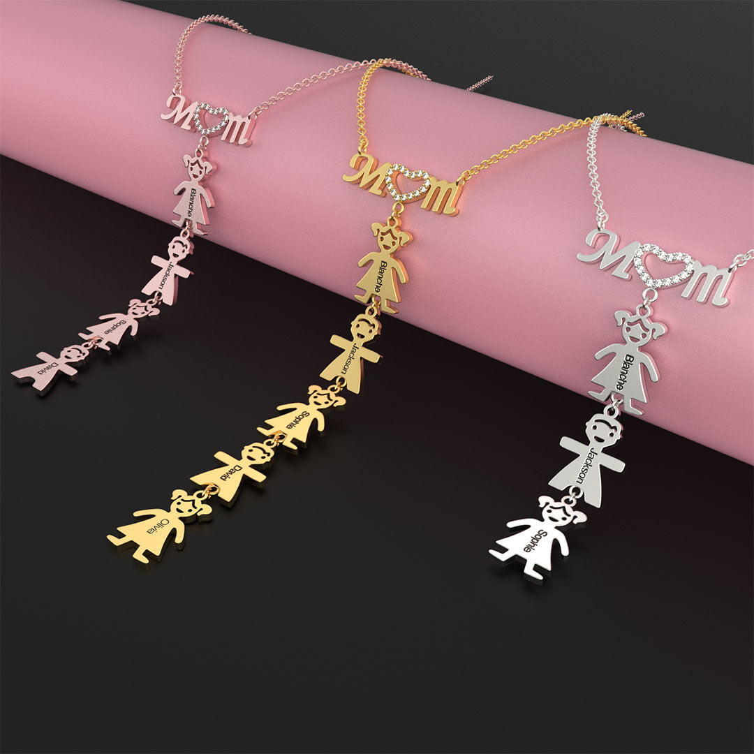 Personalized "Kids & Mom" Necklace