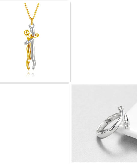 Passion Loving Couple Hugging Necklace