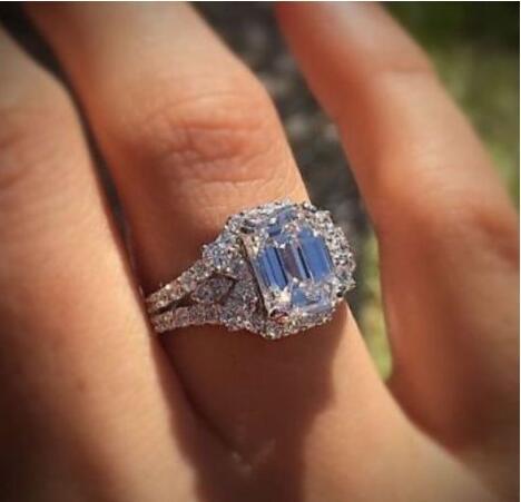 Princess Cut Crystal Stone Ring