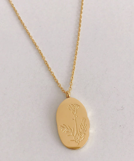 THINK WE HAVEStainless Steel December Flower Birth Necklace Month