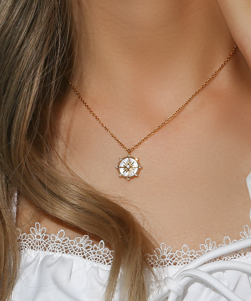 Sunlit Compass Necklace