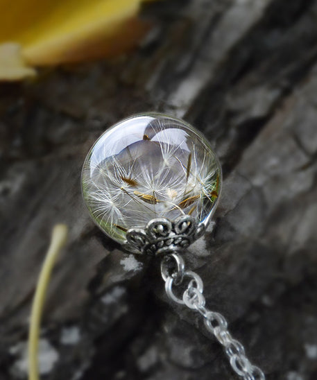 Botanic Resin Dandelion Flower Necklace