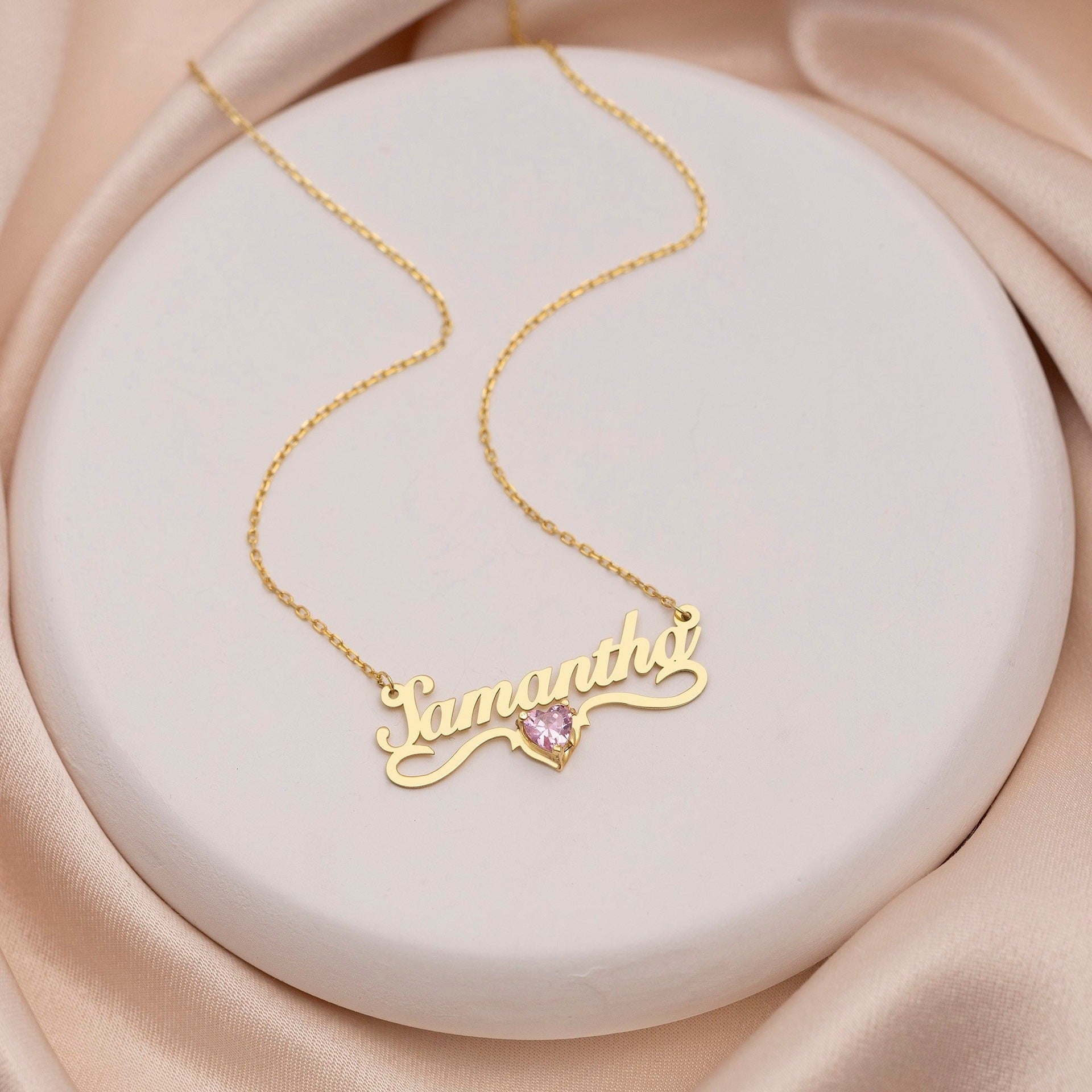 Customized Gleam Crystal Name Necklace