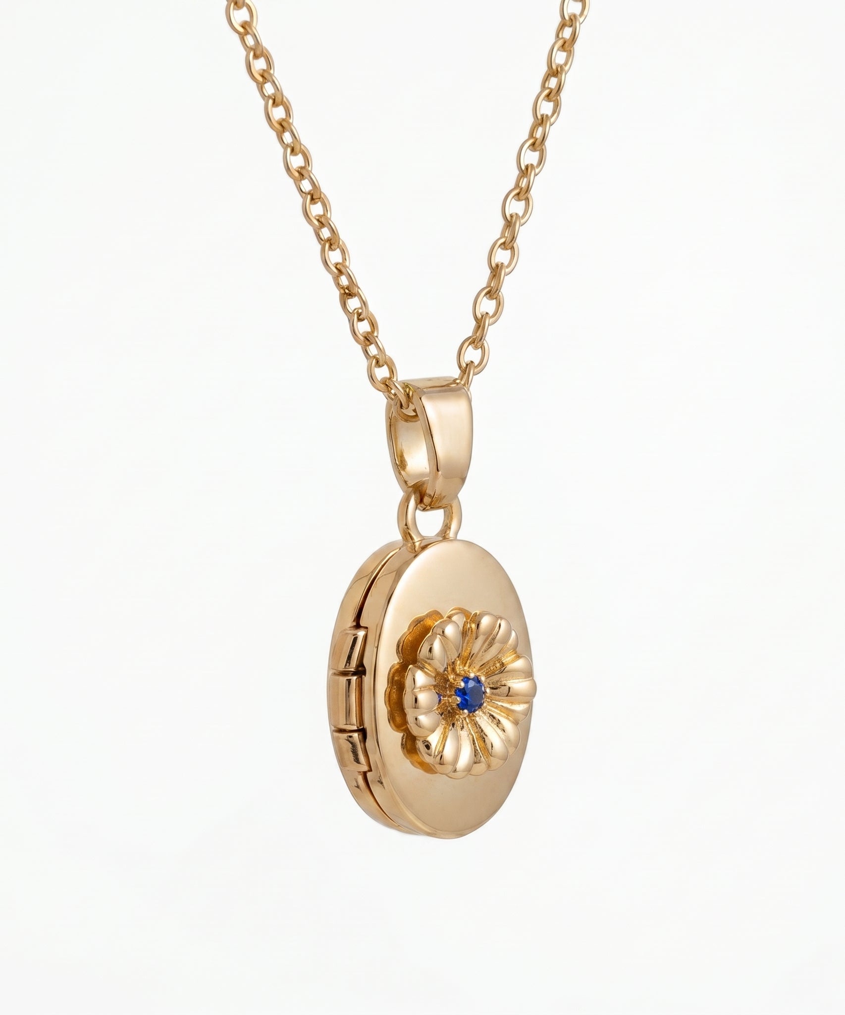 Floral Birthstone Photo Frame Necklace