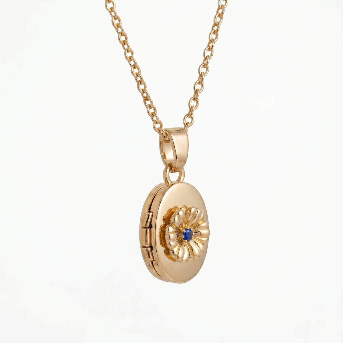 Floral Birthstone Photo Frame Necklace