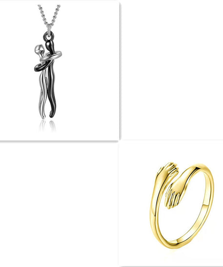 Passion Loving Couple Hugging Necklace