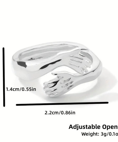 Intimate Embrace Hands Hug Ring