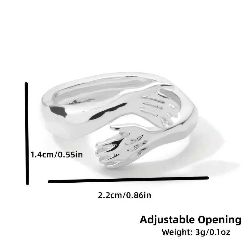 Intimate Embrace Hands Hug Ring