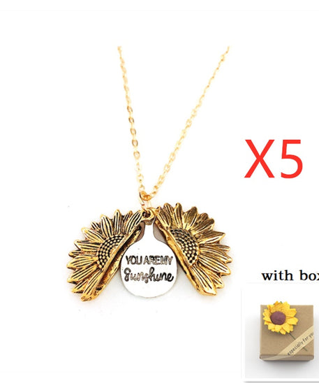 PRICES AMKE NO SENSE Radiating Sunflower Opening Necklace