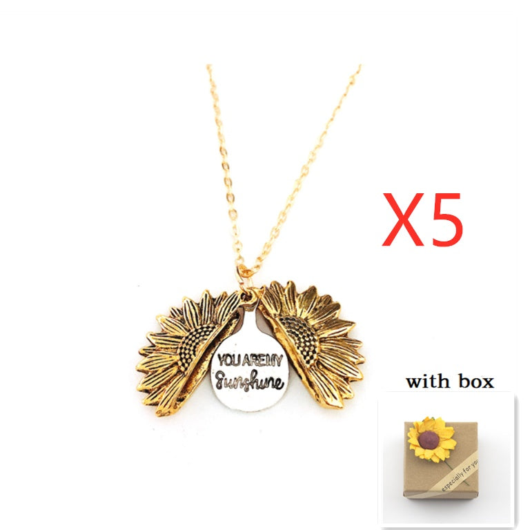PRICES AMKE NO SENSE Radiating Sunflower Opening Necklace