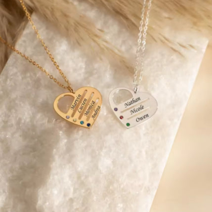 Customized Special Loved Family Heart Necklace