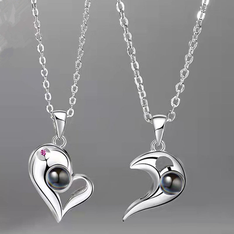 Customized 100 Languages Couple Love Projection Necklace