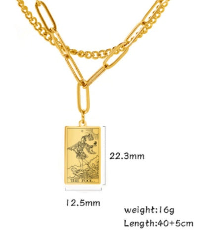 THINK HAVE Twelve Constellation Tarot Necklace Retro Constellation Necklace