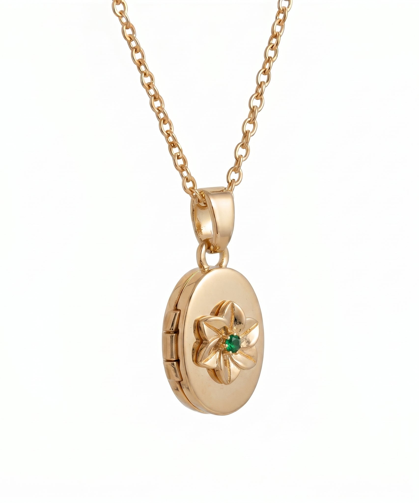 Floral Birthstone Photo Frame Necklace
