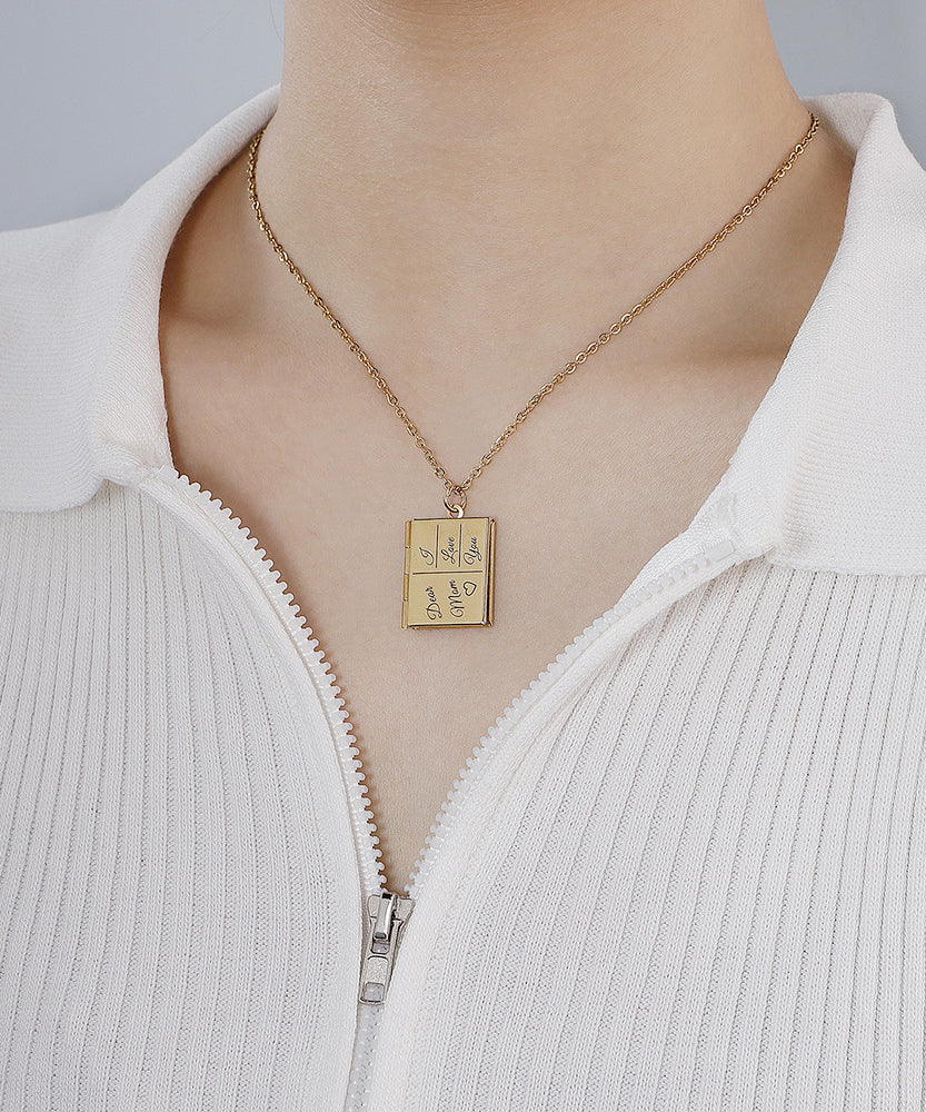 Couple Book Necklace