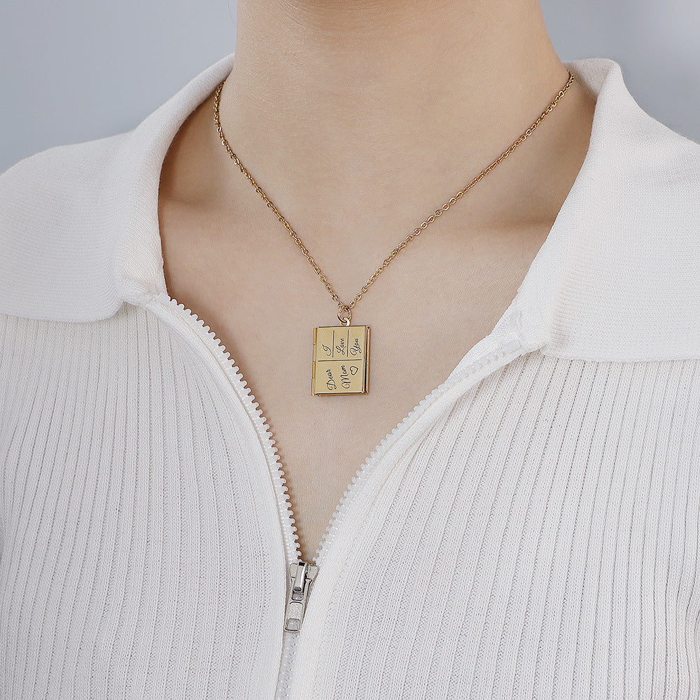 Couple Book Necklace