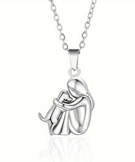 ALREADY EXIST I THINKFashion Little Girl And Dog Hug Necklace