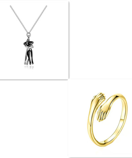 Passion Loving Couple Hugging Necklace