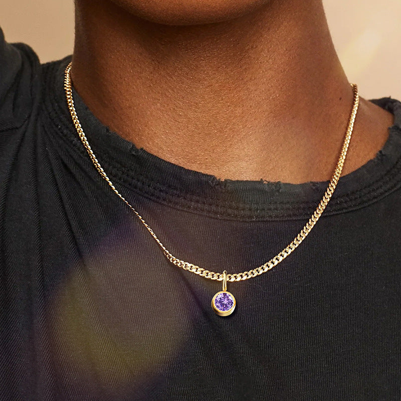 Prismatic Diamond Birthstone Necklace