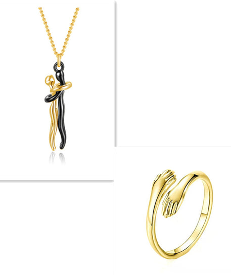Passion Loving Couple Hugging Necklace