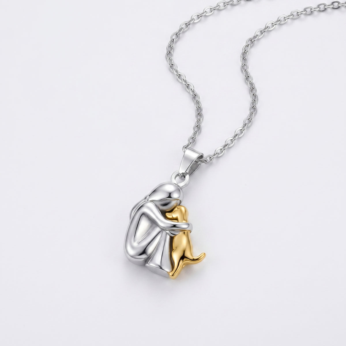 Little Girl And Puppy Dog Necklace