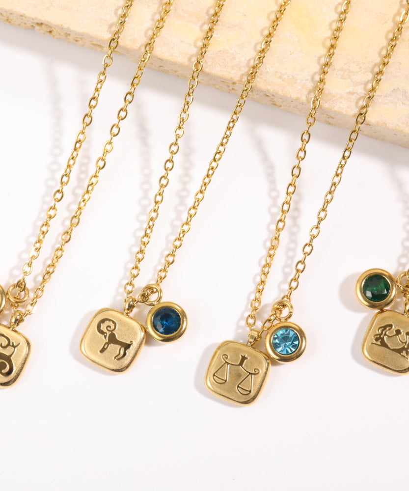 Constellation  Zodiac Birthstone Necklace