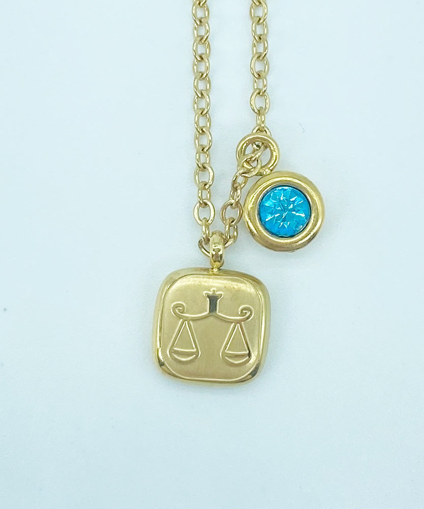 Constellation  Zodiac Birthstone Necklace