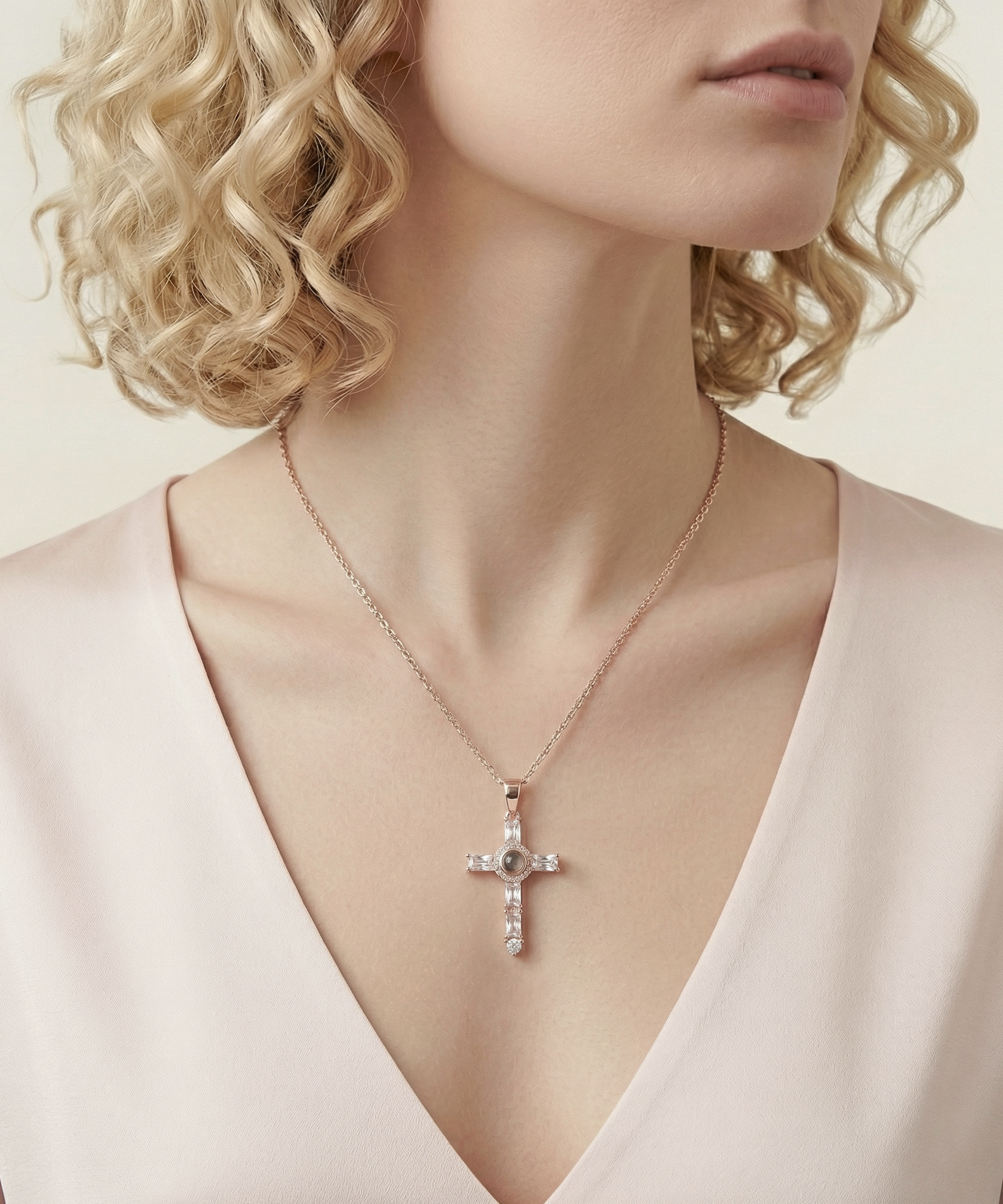 Flawless Cross Projection Necklace