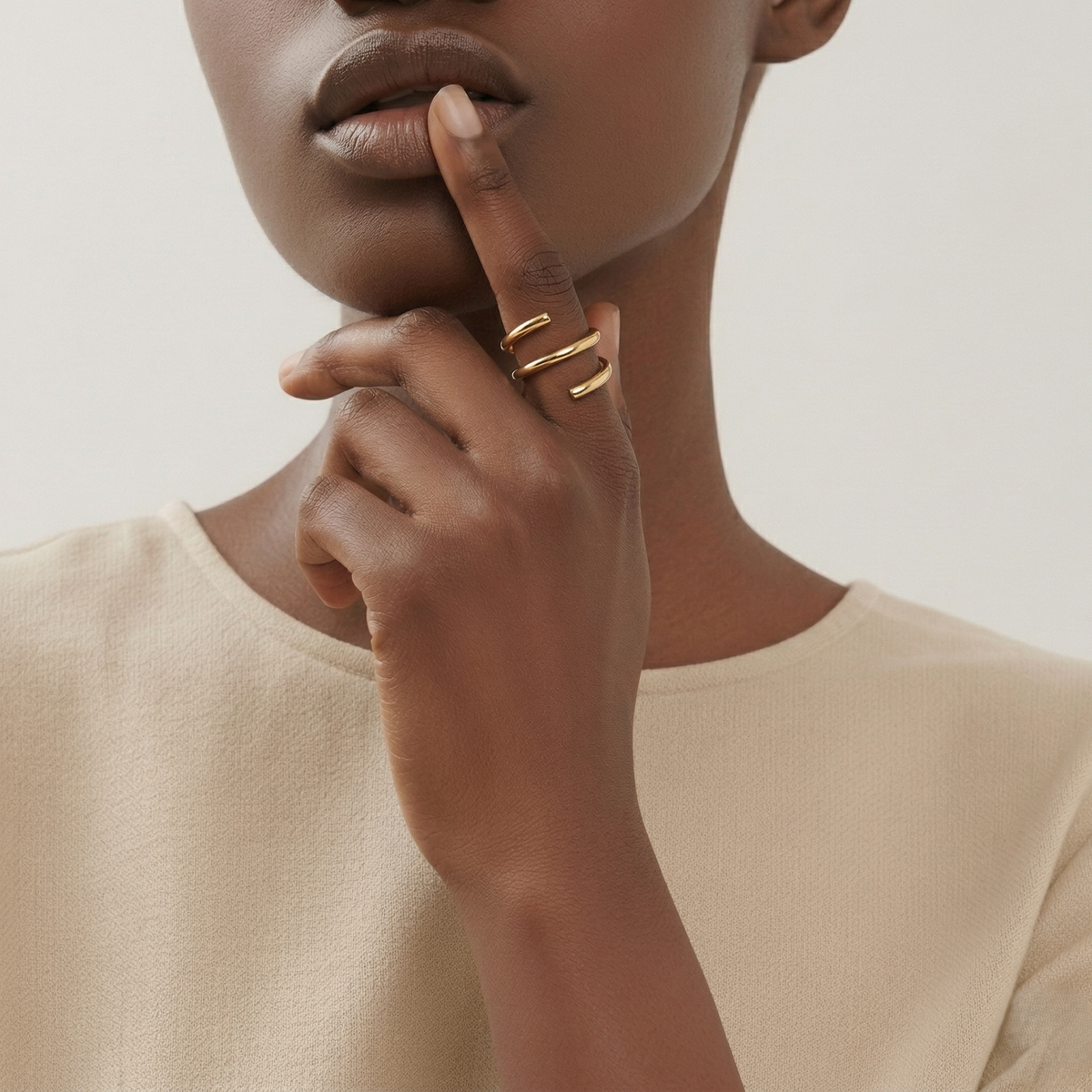 Daring Spiral Double Ring