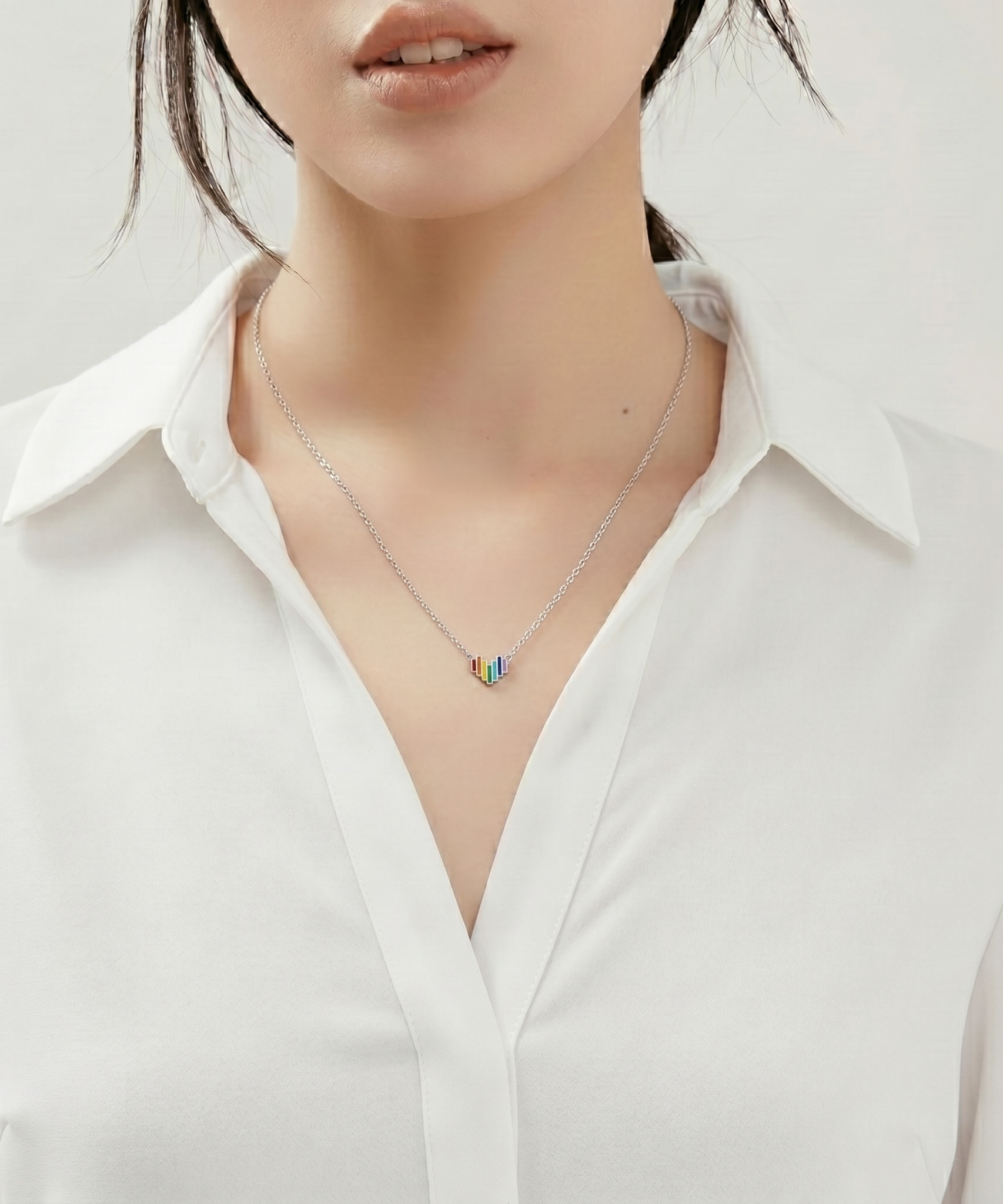 Chic Rainbow Heart Love Necklace