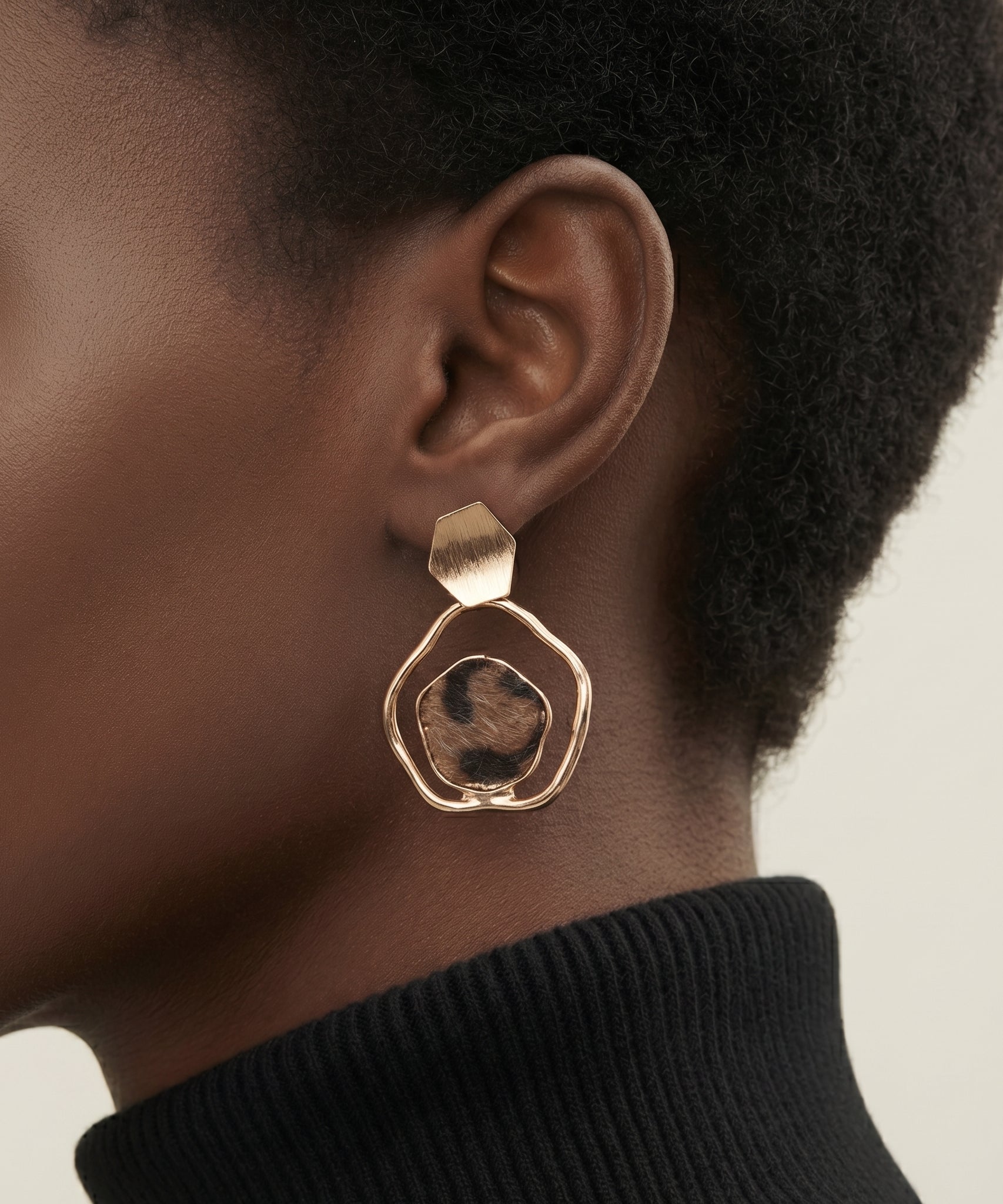 Exclusive Hexagon Leopard Earrings