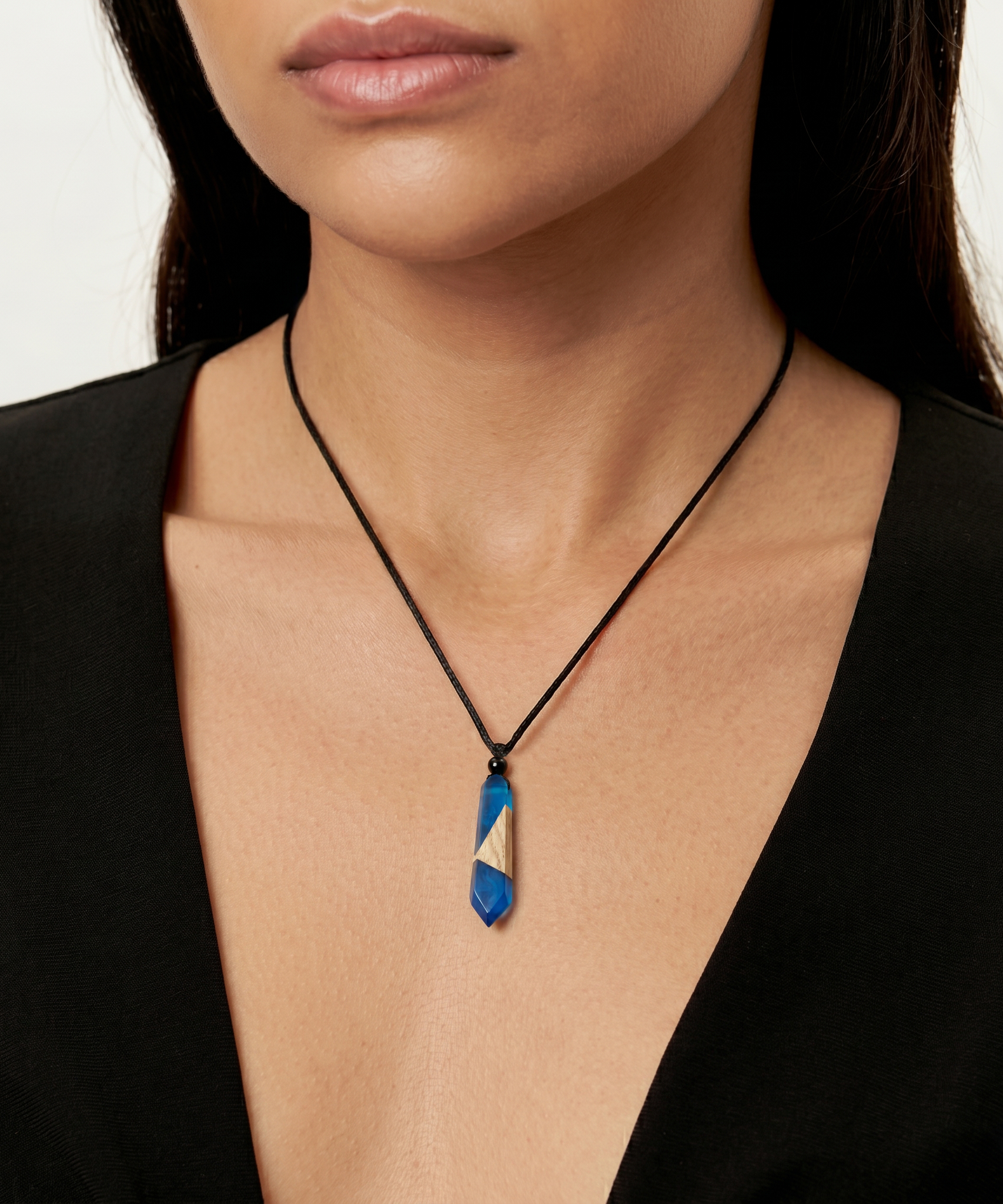 Lustrous Vintage Wood & Resin Necklace