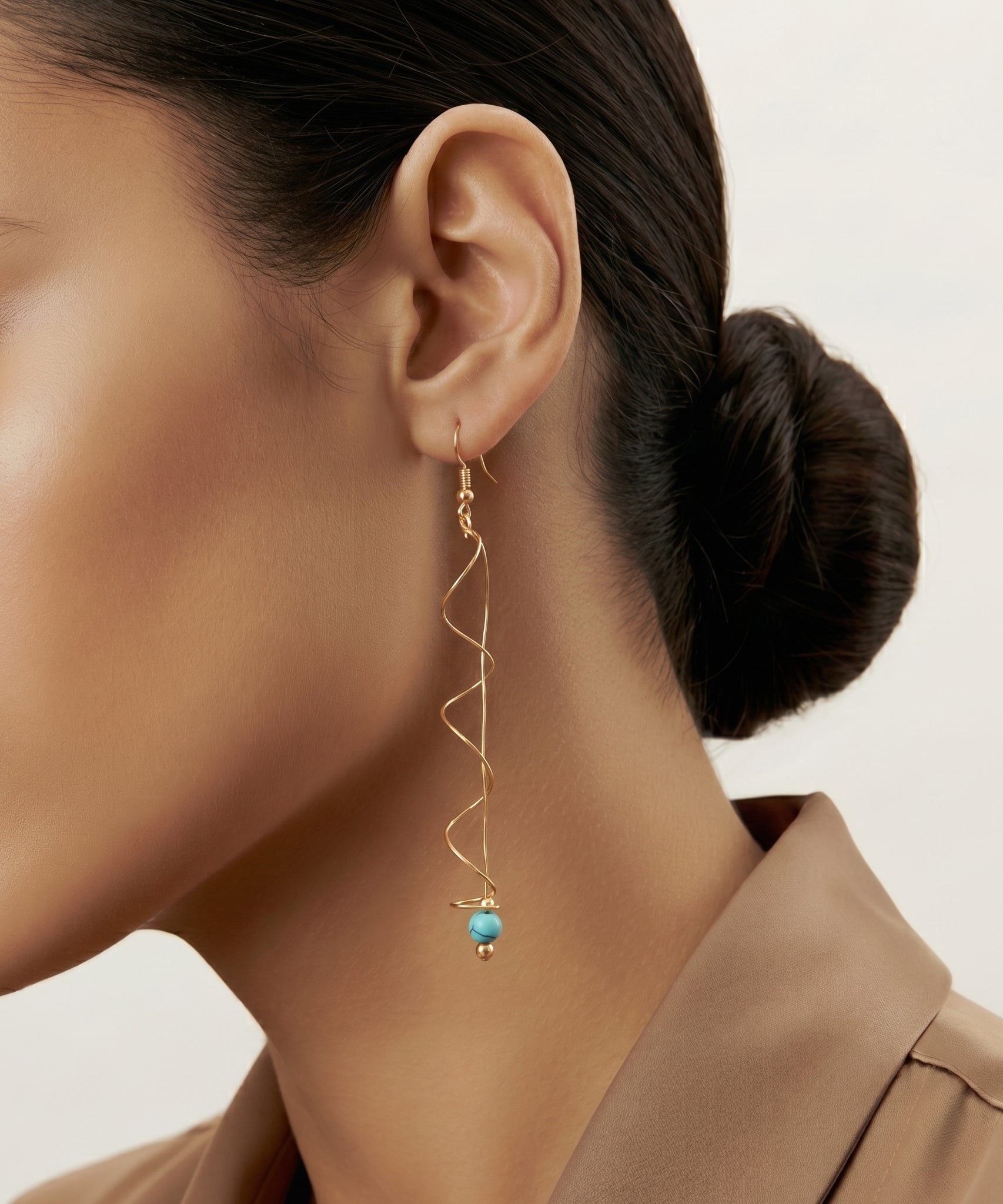 Modern Wave Spiral Earrings