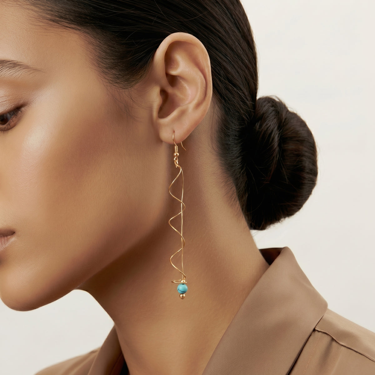 Modern Wave Spiral Earrings
