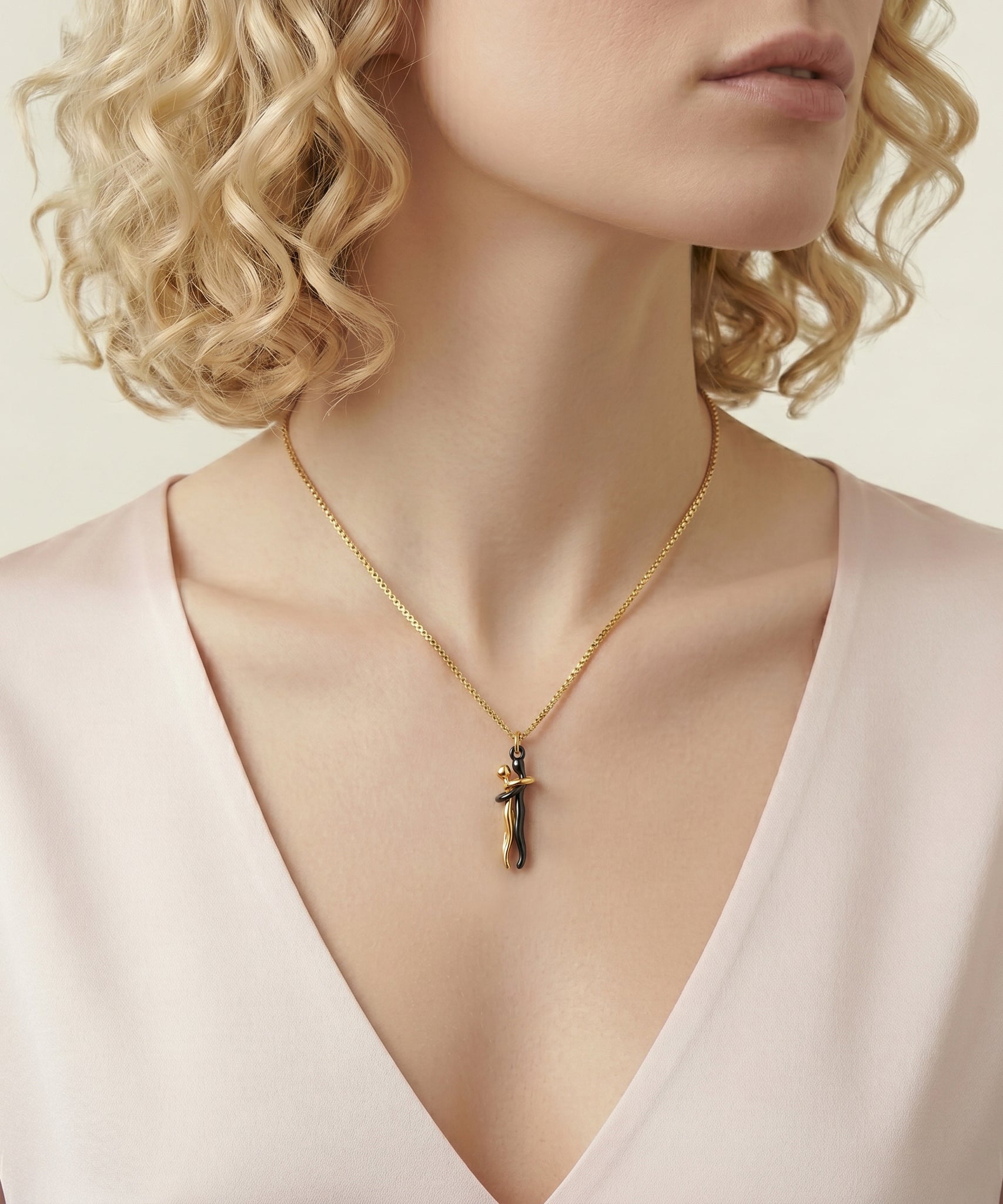 Passion Loving Couple Hugging Necklace