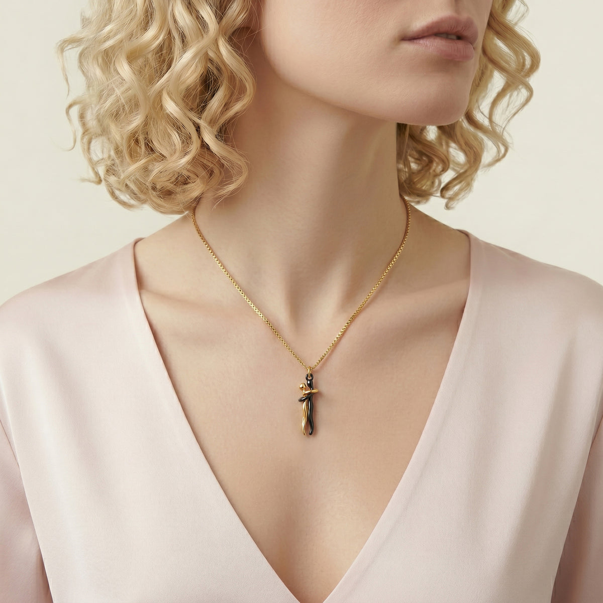 Passion Loving Couple Hugging Necklace