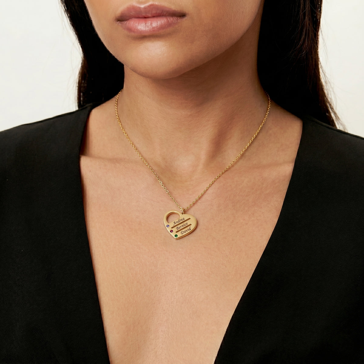 Customized Special Loved Family Heart Necklace