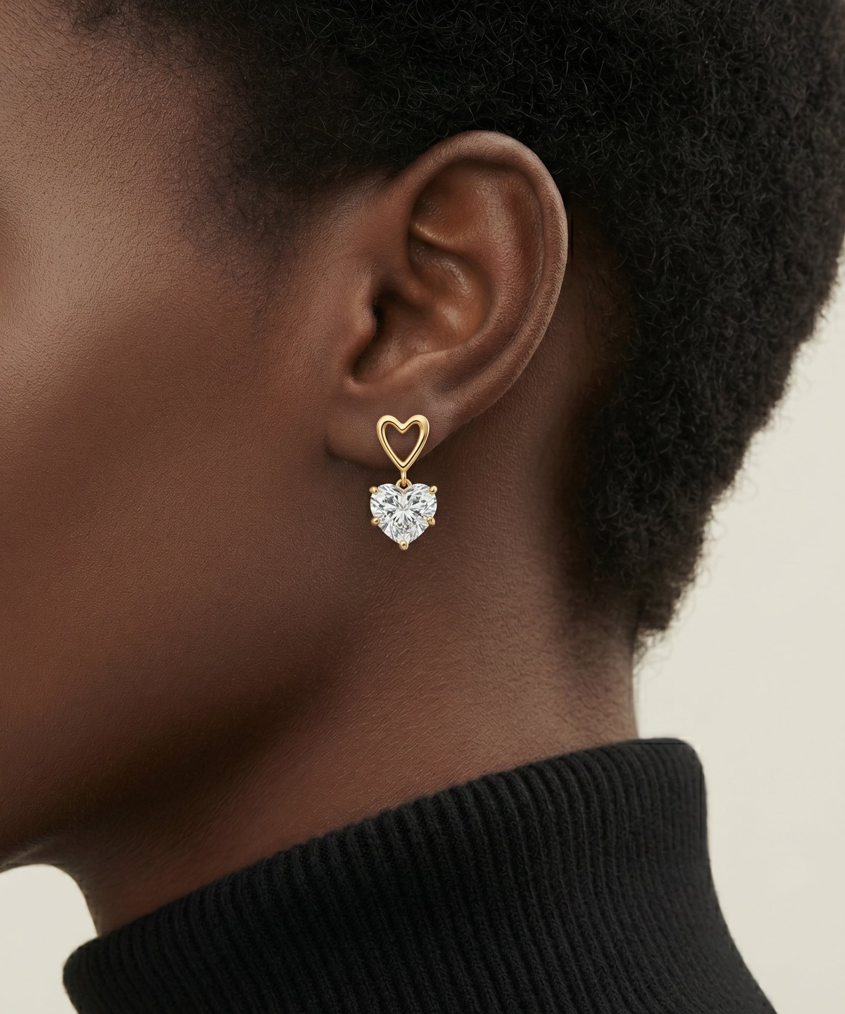 Faceted Hear Shaped Earrings