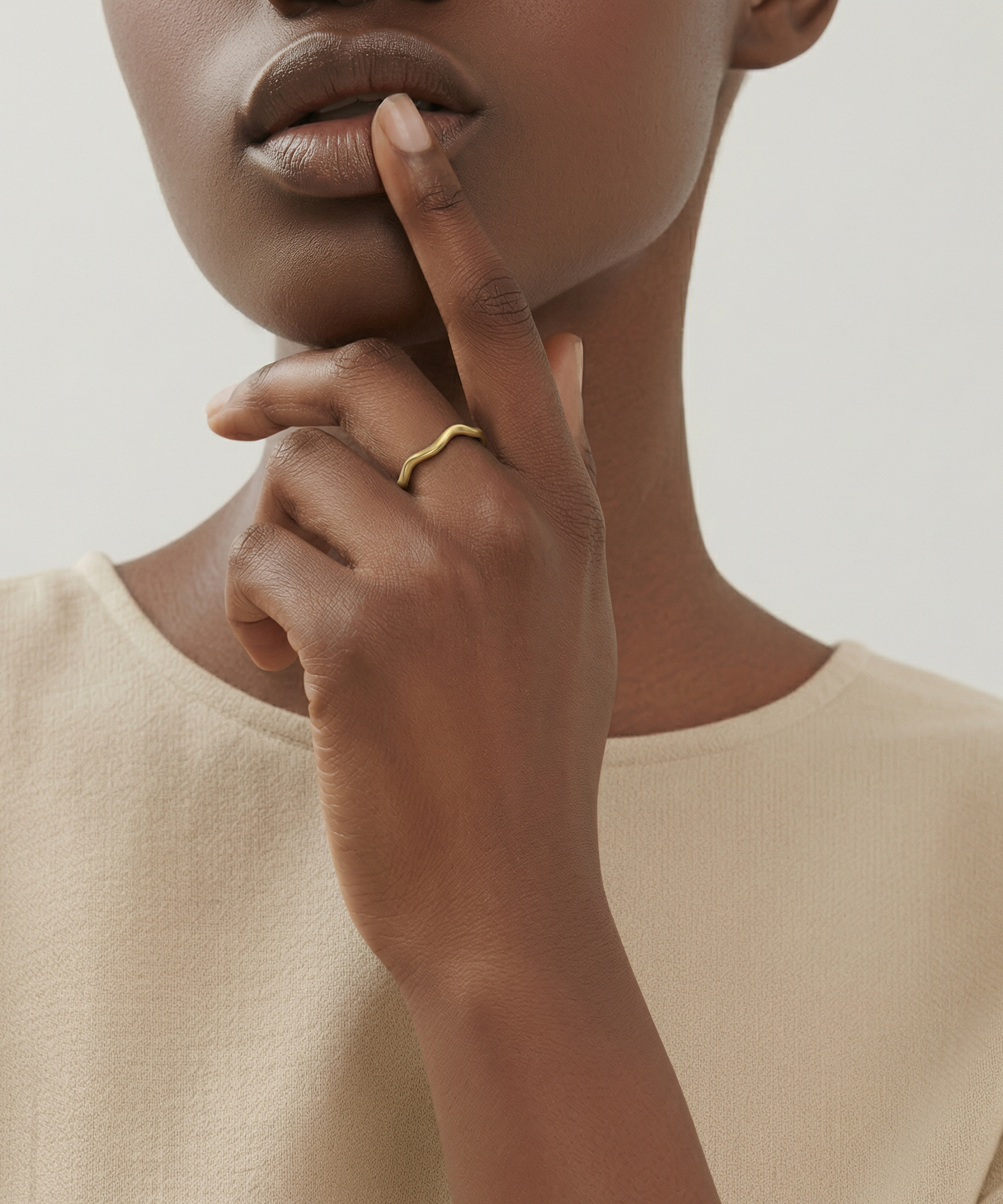 Emotional Curvy Joints Small Wave Ring