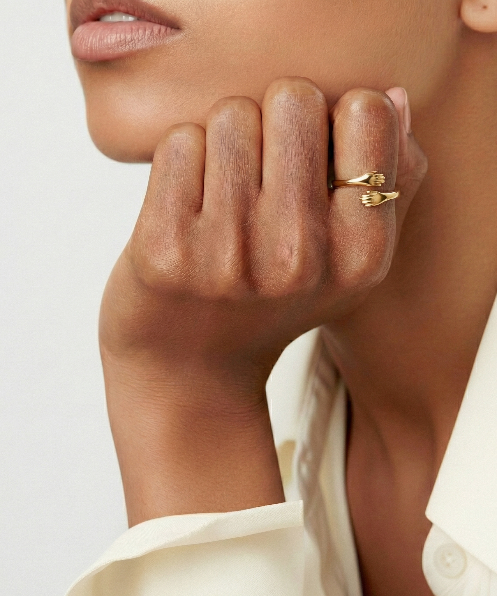 Intimate Embrace Hands Hug Ring