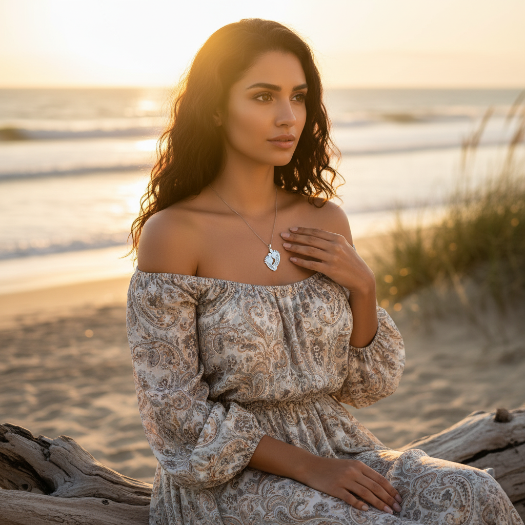 Personalized "Baby Foot Steps" Necklace