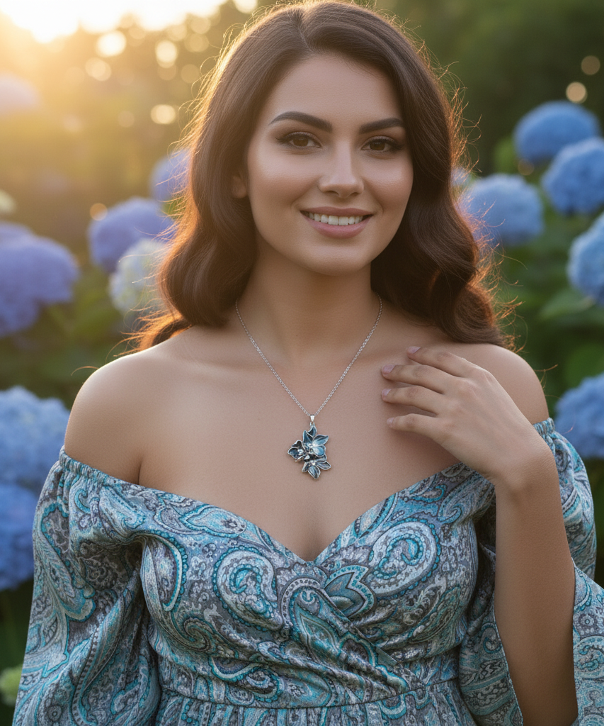 Light-catching Flower Necklace