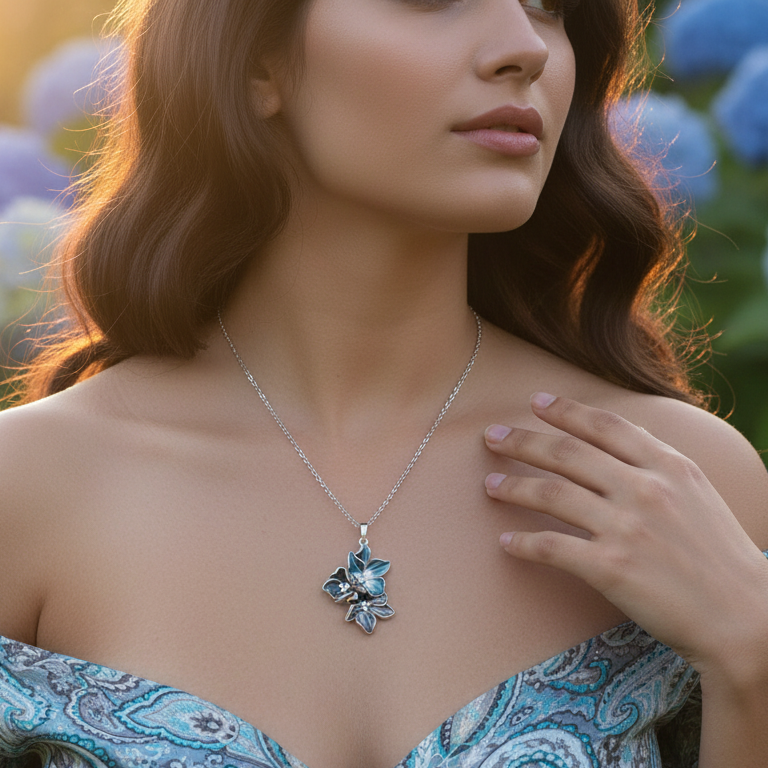 Light-catching Flower Necklace