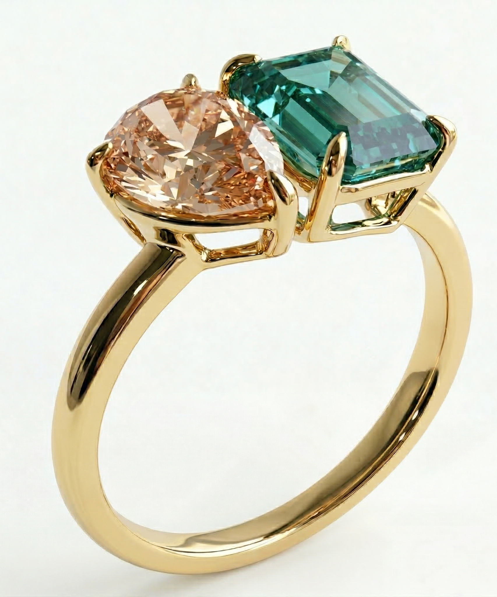 Crystal-Clear Double Square & Tear Ring