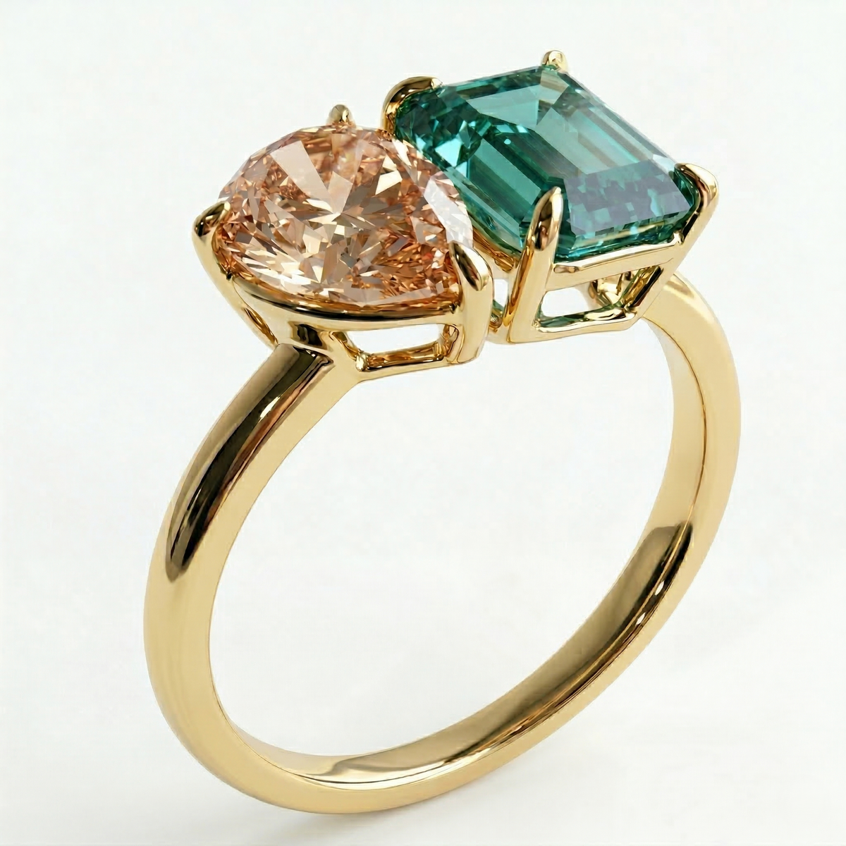 Crystal-Clear Double Square & Tear Ring
