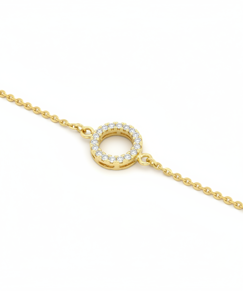 Geometric Round Crystal Encrusted Bracelet